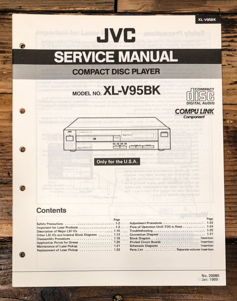 JVC XL-V95 CD Player Service Manual *Original*