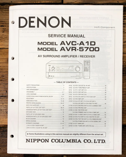 Denon AVR-5700 AVC-A1D Receiver / Amplifier  Service Manual *Original*