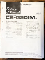 Pioneer CS-G201M Speaker  Service Manual *Original*