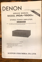 Denon POA-1500 BK Amplifier  Service Manual *Original*