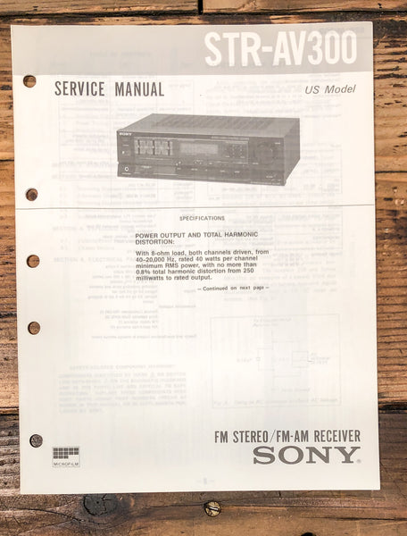 Sony STR-AV300 Receiver Service Manual *Original*