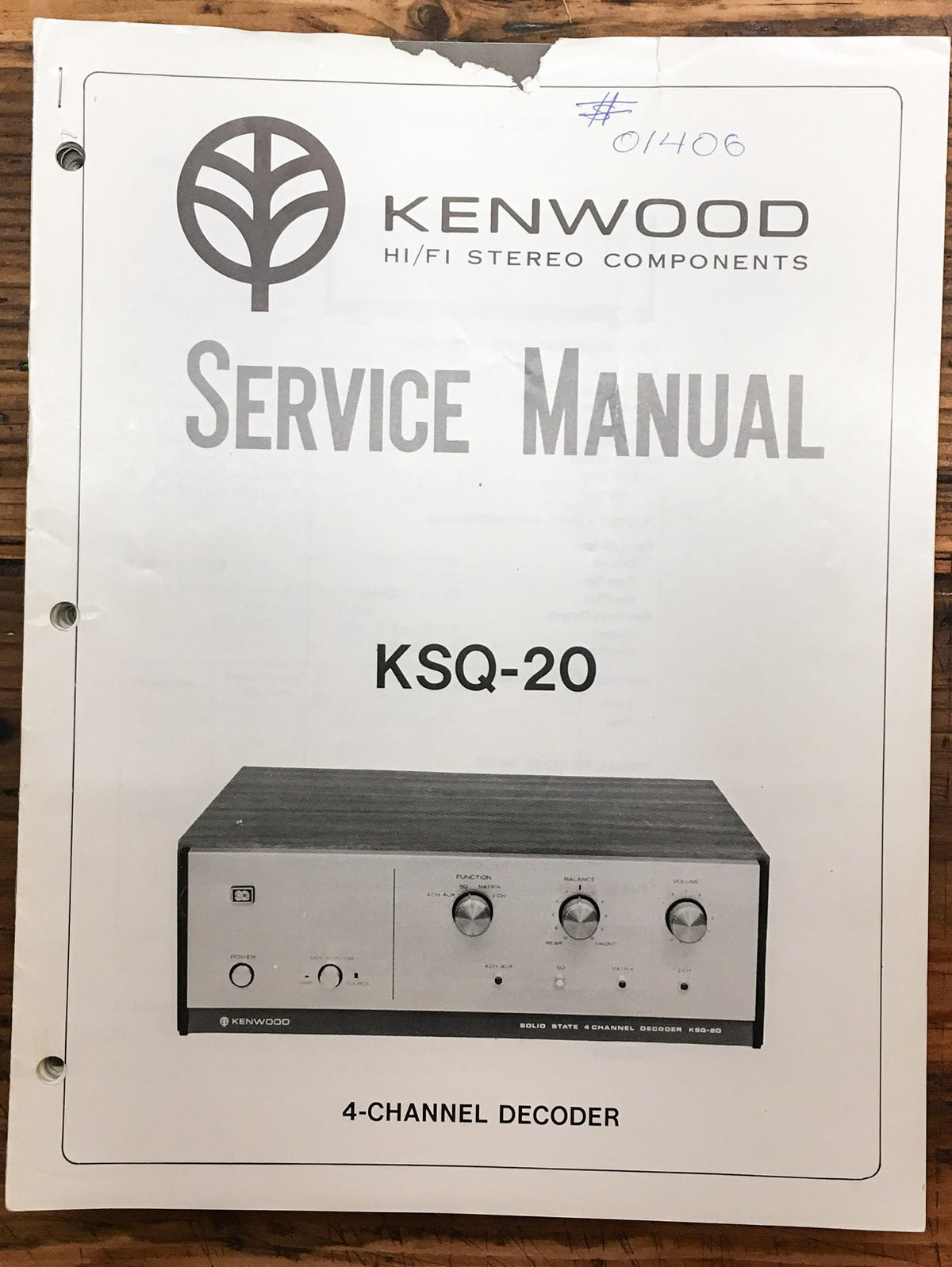 Kenwood KSQ-20 Decoder  Service Manual *Original* #2