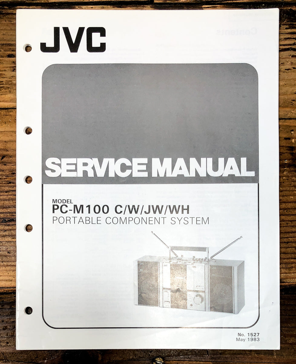 JVC PC-M100 Radio Cassette Service Manual *Original*