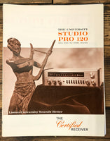 University Sound Studio Pro 120 Receiver 3 pg Dealer Brochure  *Original*