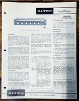 Altec Model 1599A Mixer  Owners Manual & Schematic *Orig*