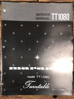 Marantz TT1080 TT-1080 Record Player / Turntable  Service Manual *Original*