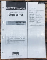 Sansui CD-E750 CD Player  Service Manual *Original*