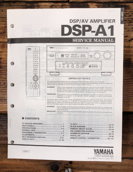 Yamaha DSP-A1 DSP / AV Amplifier  Service Manual *Original*