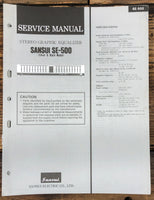 Sansui SE-500 Equalizer  Service Manual *Original*