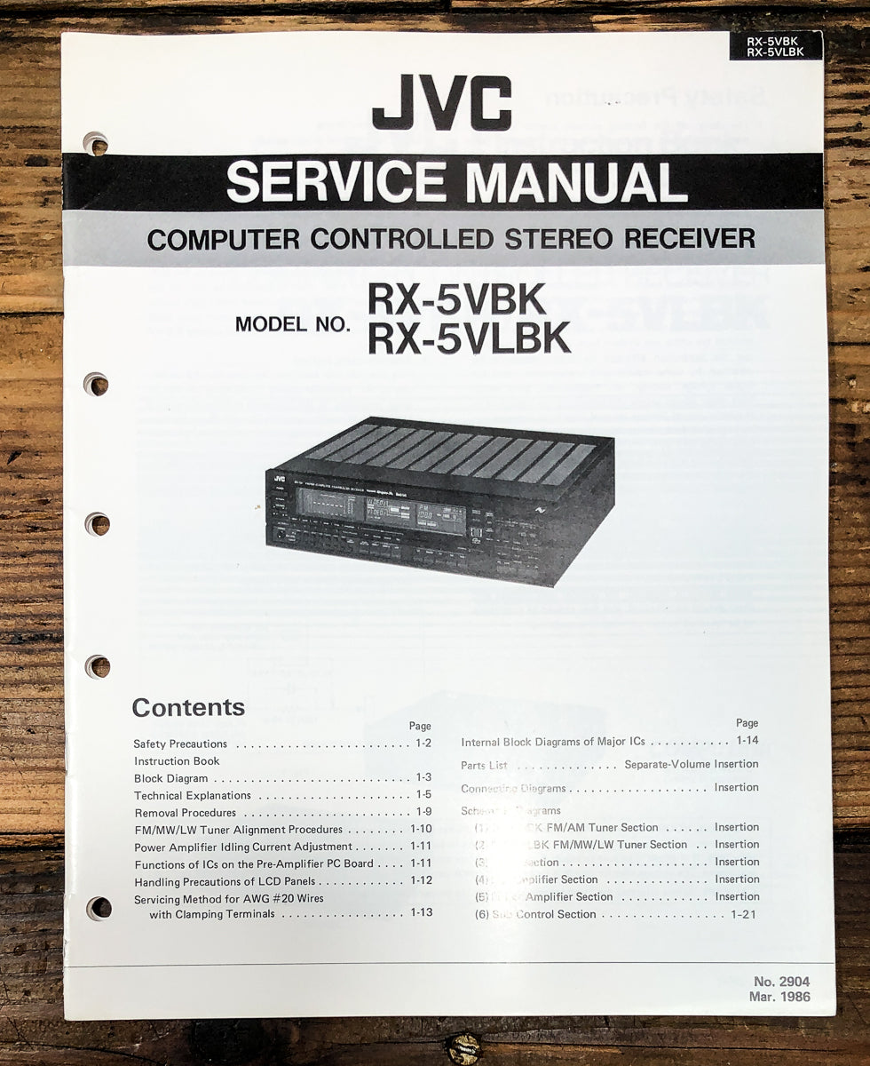 JVC RX-5 Receiver Service Manual *Original*