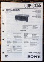 Sony CDP-CX55 CD Player  Service Manual *Original*