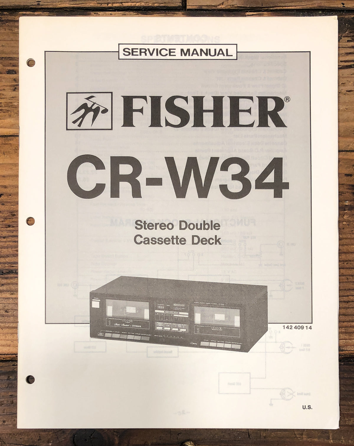 Fisher CR-W34 Cassette Service Manual *Original*