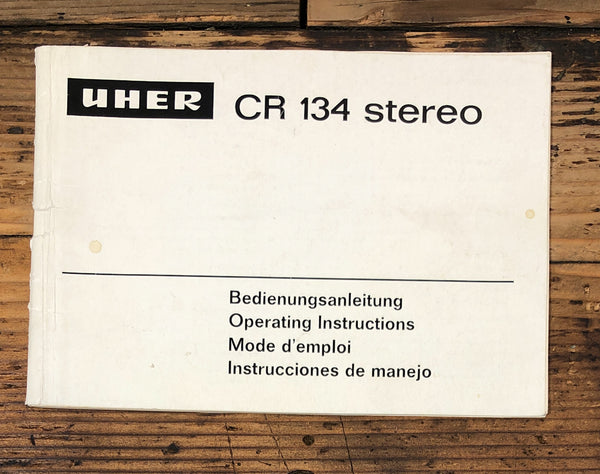 Uher CR 134 Stereo Owners / User Manual *Original*