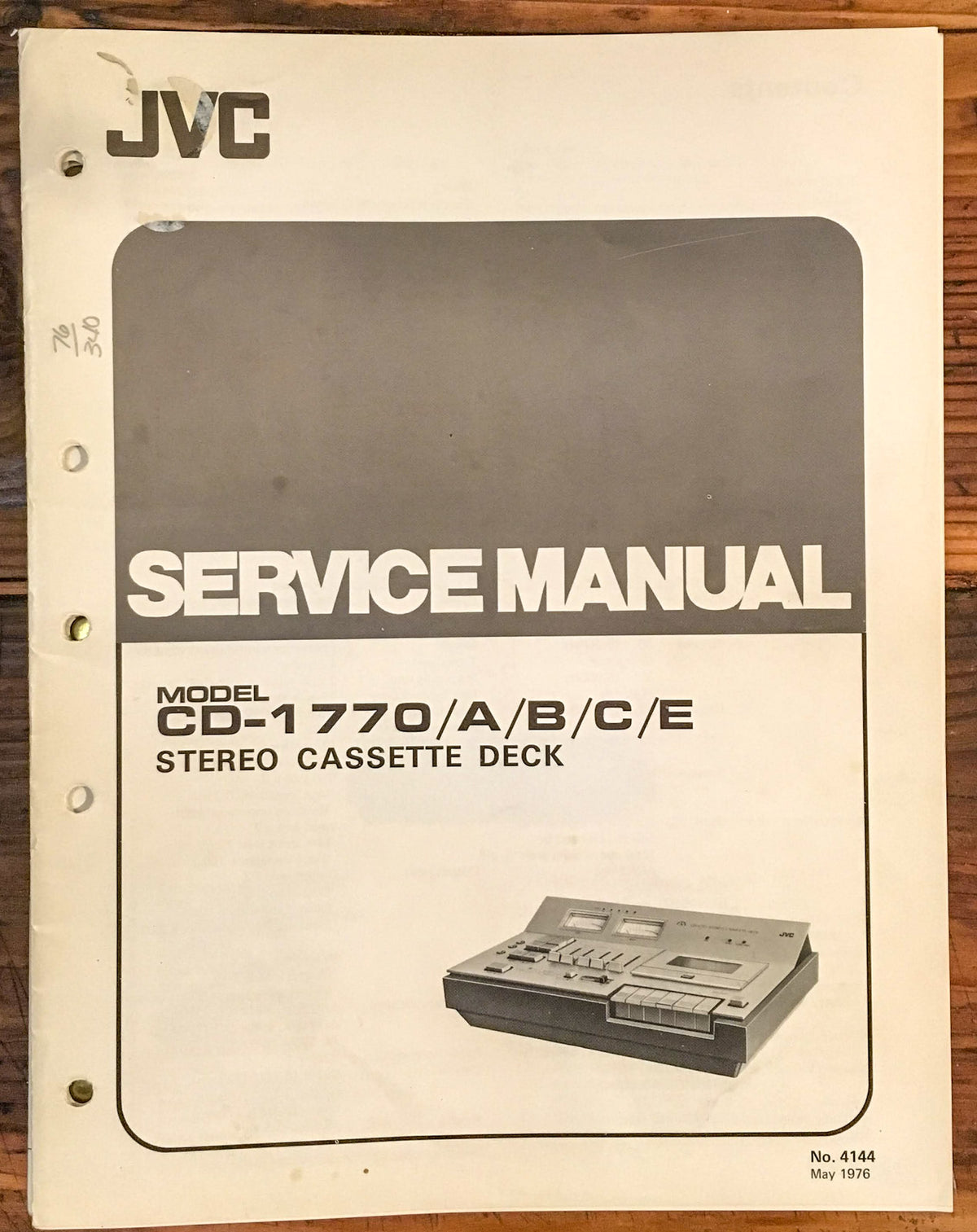 JVC CD-1770 Cassette Deck  Service Manual *Original*