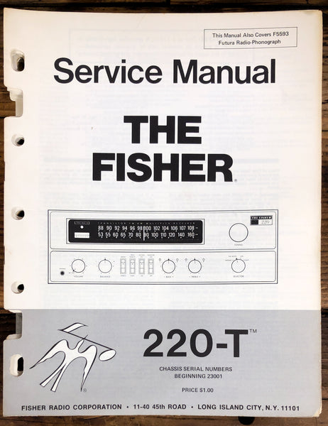 Fisher Model 220-T Receiver  Service Manual *Original*