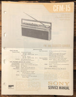 Sony CFM-15 Radio Cassette  Service Manual *Original*