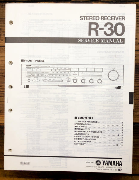 Yamaha R-30 Receiver  Service Manual *Original*