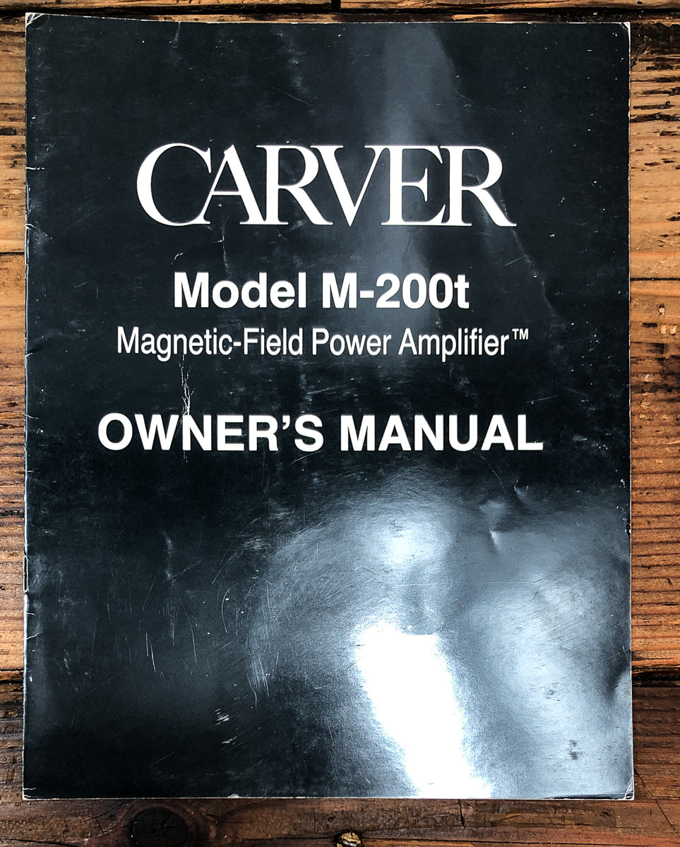 Carver M-200T Amplifier Owners / User Manual *Original*
