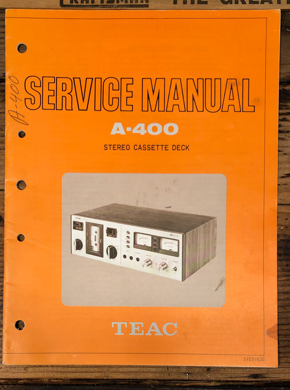 Teac A-400 Cassette Service Manual *Original*