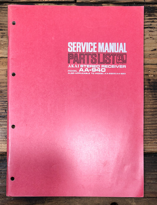 Akai AA-940 Receiver Service Manual *Original*