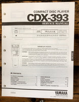 Yamaha CDX-393 CD Player  Service Manual *Original*