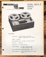 Sony Model 263 263D 263E Tape Recorder  Service Manual *Original*