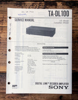 Sony TA-DL100 Digital Link Decoder  Service Manual *Original*