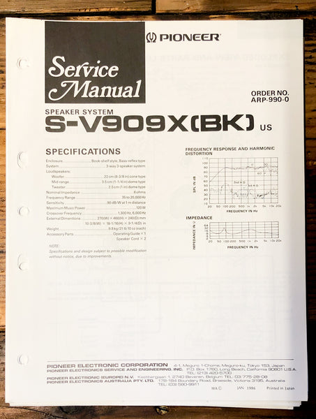 Pioneer CS-V909X Speaker  Service Manual *Original*