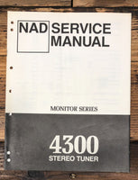 NAD Model 4300 Tuner Service Manual *Original*