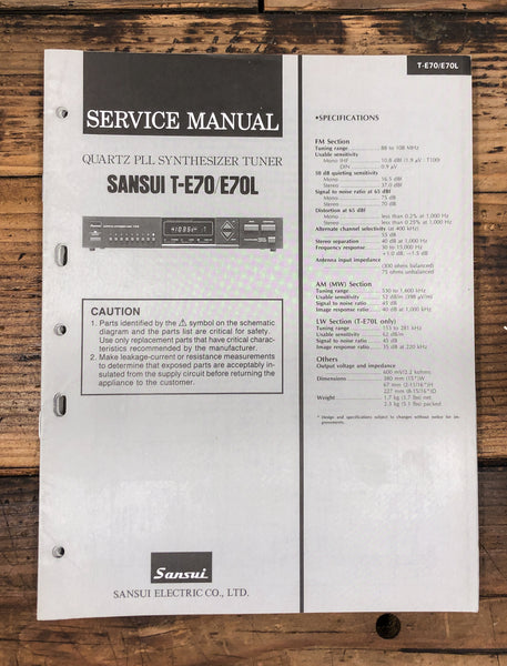 Sansui T-E70 T-E70L Tuner  Service Manual *Original*