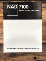 NAD Model 7100 Receiver  Owner / User Manual *Original*