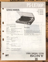 Sony PS-LX700P Record Player / Turntable  Service Manual *Original*