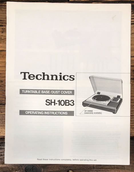 Technics SH-B10B3 Turnable Base / Dust Cover Owners / User Manual *Original*