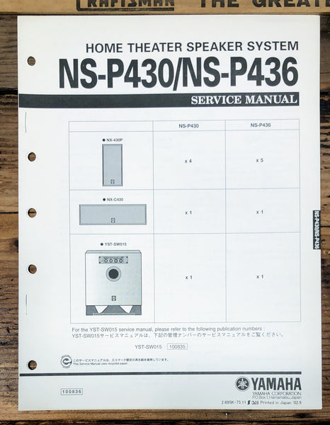Yamaha NS-P430 NS-P436 Speaker  Service Manual *Original*