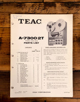 Teac A-7300 / 2T Reel to Reel Parts List Service Manual *Original*