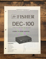 Fisher DEC-100 TV Sound Adapter  Service Manual *Original*