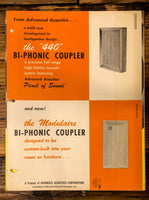 Advanced Acoustics Model 440 Bi-Phonic Coupler  Foldout Brochure  *Original*