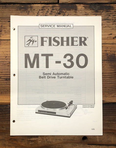 Fisher MT-30 Record Player / Turntable  Service Manual *Original*