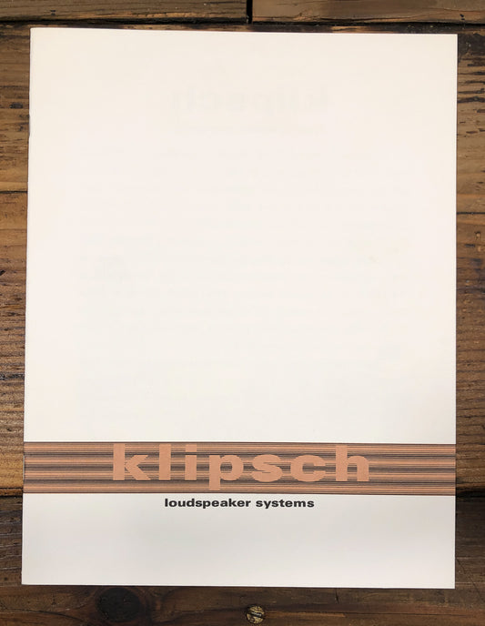 Klipsch La Scala Heresy Belle Klipschorn Speaker 11pg 1977Brochure *Original*