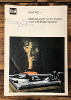 Dual  Model 1019 Turntable 6pg Dealer Brochure *GERMAN*  *Original*