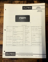 Altec Model 1569A Amplifier  Owners Manual & Schematic *Orig*