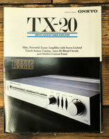 Onkyo TX-20 Receiver 3 pg Dealer Brochure  *Original*