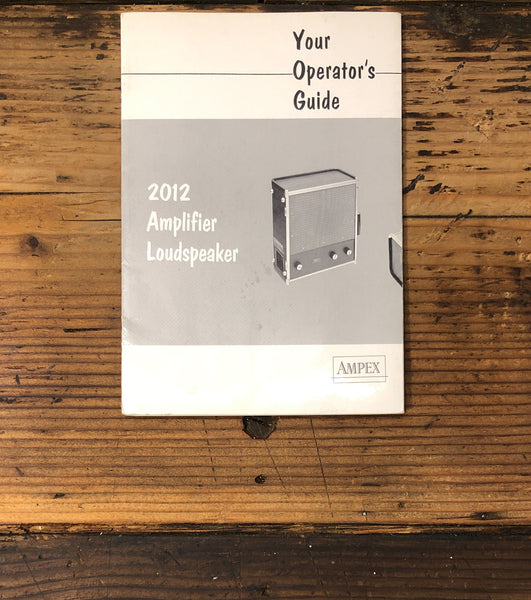 Ampex Model 2012 Speaker  Owner / User Manual *Original*