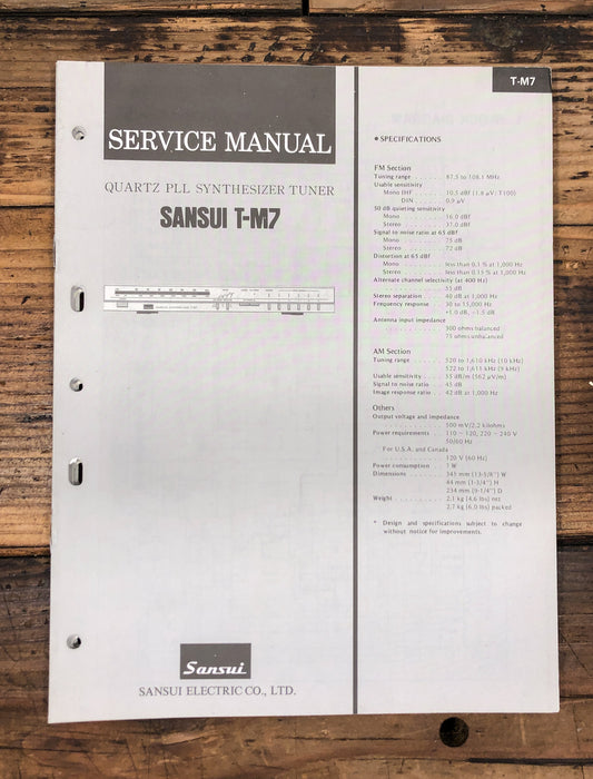 Sansui T-M7 Tuner  Service Manual *Original*