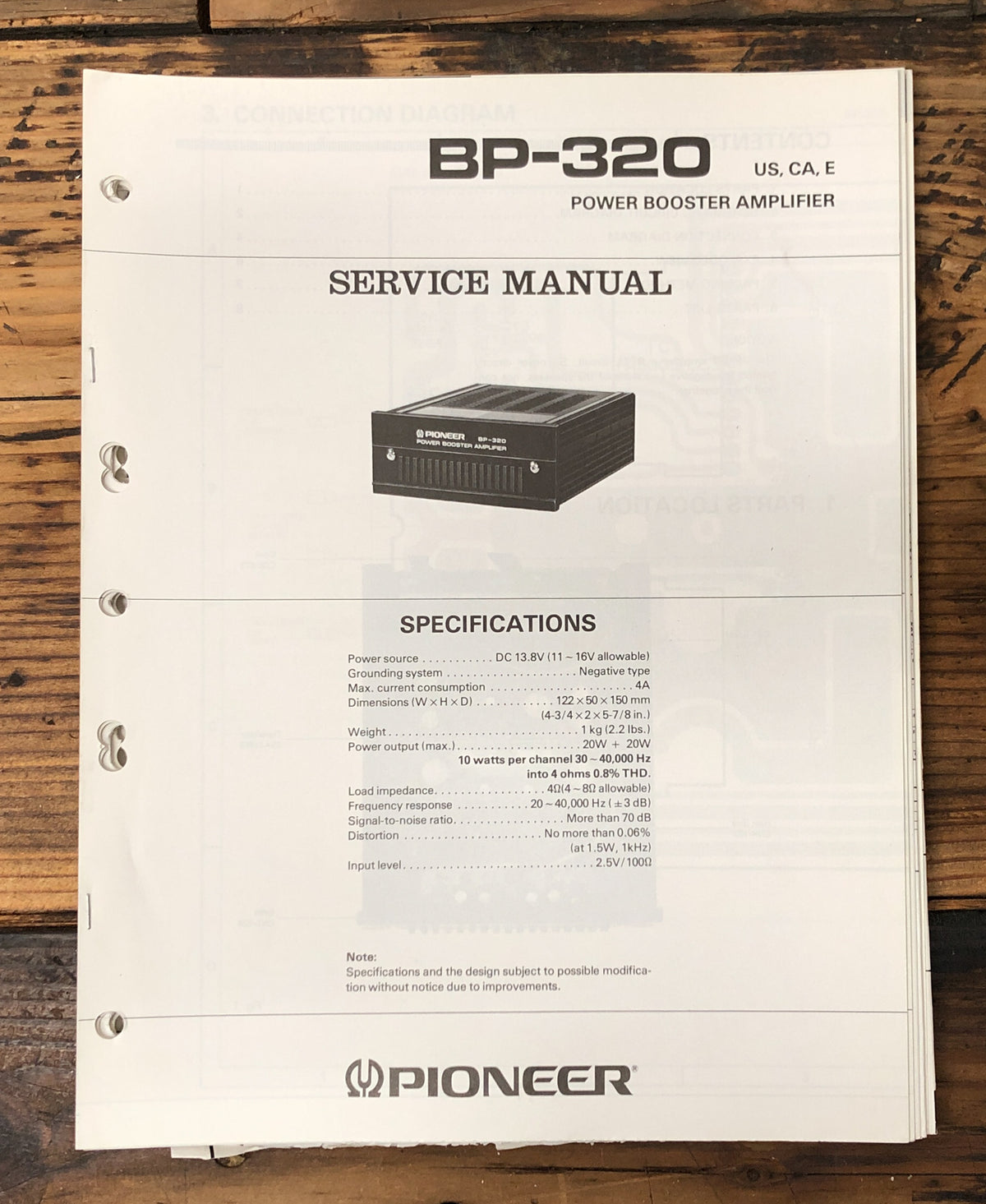 Pioneer BP-320 Amplifier  Service Manual *Original* #1