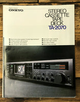 Onkyo TA-2070 Cassette 3 pg Dealer Brochure  *Original*