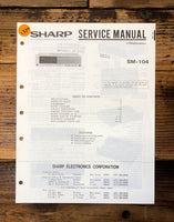 Sharp SM-104 Amplifier  Service Manual *Original*