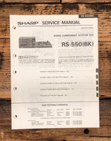 Sharp RS-550 RS-550BK Stereo  Service Manual *Original*