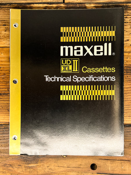 Maxell UD XL II  Cassette Technical Data / Specs 3pg Dealer Brochure *Orig*
