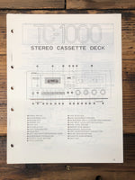 Yamaha TC-1000 Cassette  Service Manual *Original*